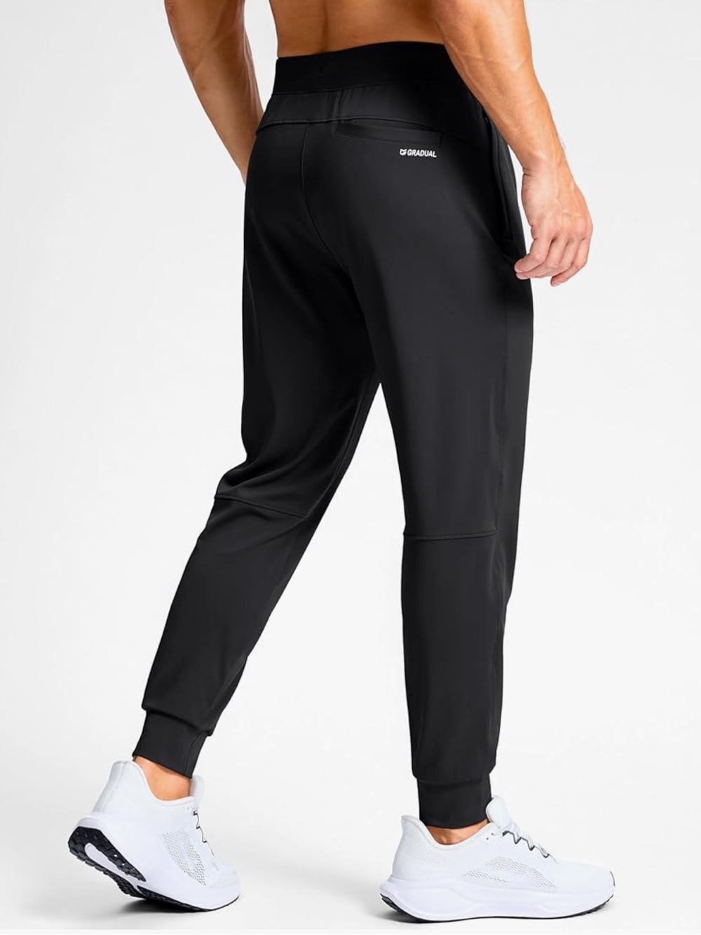 Men's Gradual Golf Jogger Pants with Zipper Pockets Stretch Sweatpants Black XXL